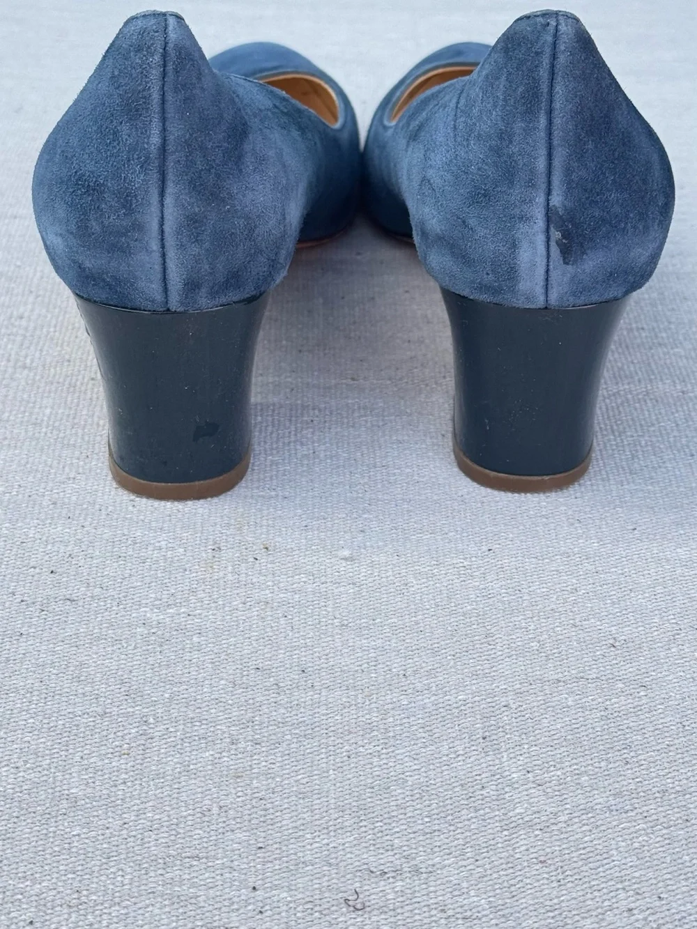 Cole Haan Navy Suede Round-Toe Pumps
